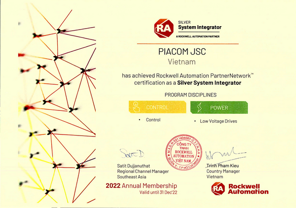 Chứng chỉ RcSI của Rockwell Automation