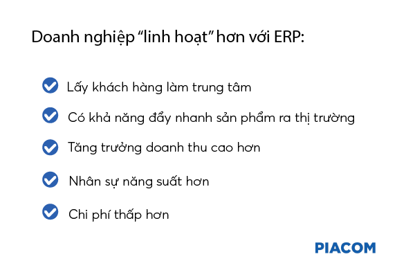 Vì sao các doanh nghiệp sử dụng phần mềm ERP