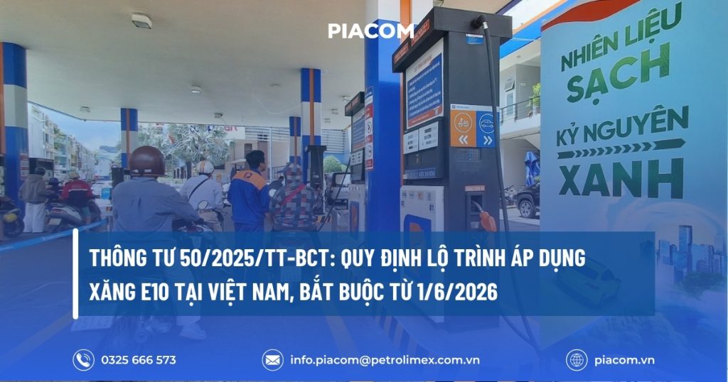 Lộ trình bắt buộc áp dụng xăng sinh học E10
